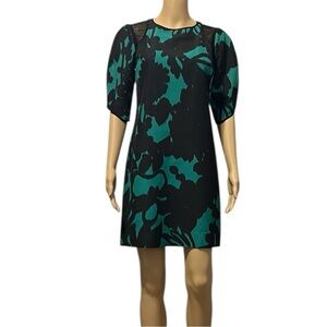 Milly Green Sheath Mini Dress Short Sleeve Crew Neck Size 4